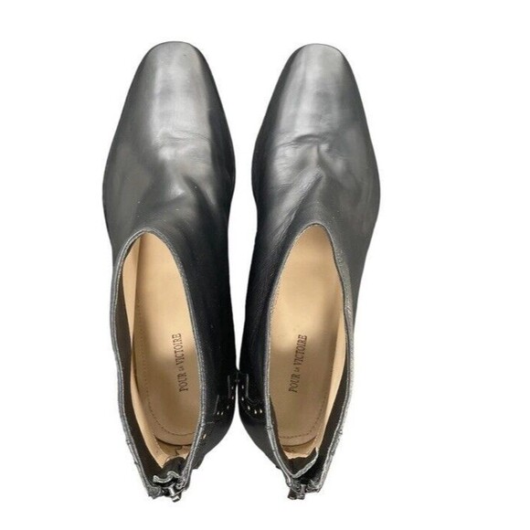 POUR LA VICTOIRE Bootie Janna Black Leather Ankle Zipper Square Studded Size 10 - Picture 7 of 13